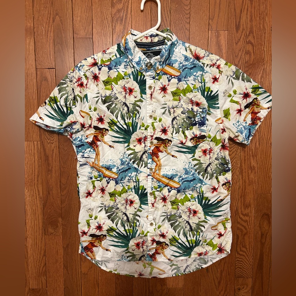 Men's Tropical Surf Print Shirt